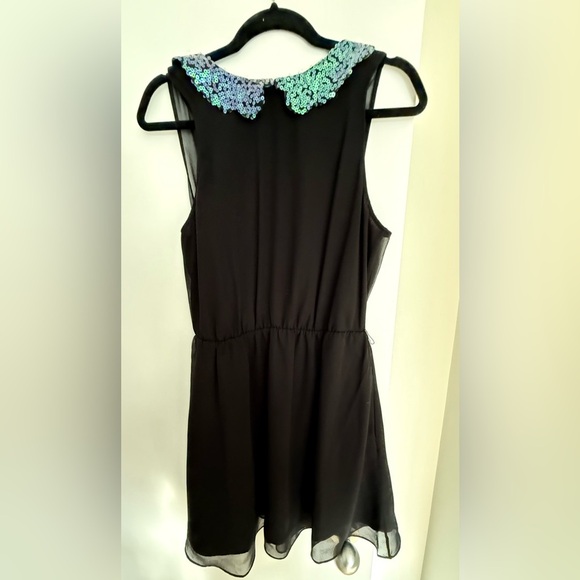 3/$30 - Elegant Black Party Dress with Sequin Collar - Picture 4 of 10